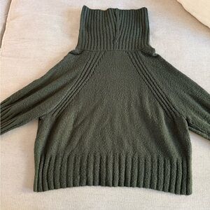 Women's Olive Green Turtleneck Sweater
